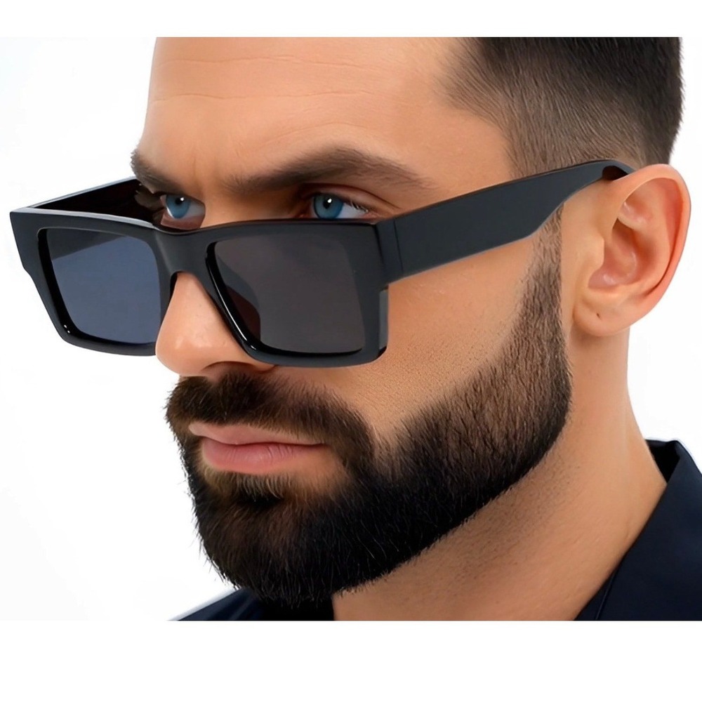 MEN CLASSY THICK BOLD SQUARE SUNGLASSES SPORT‎ CASUAL RETRO DESIGNER FASHION NEW